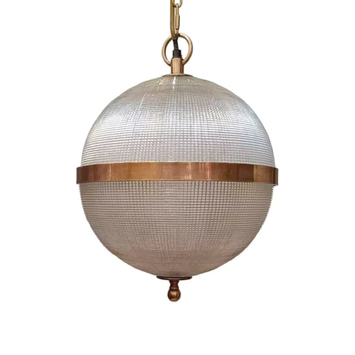 elevenpast pendant light Antique Brass Ribbed Sphere Glass Globe Pendant Light Antique Brass | Silver MP31823AB