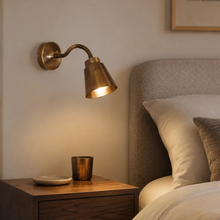 Flex Antique Brass Adjustable Wall Light 