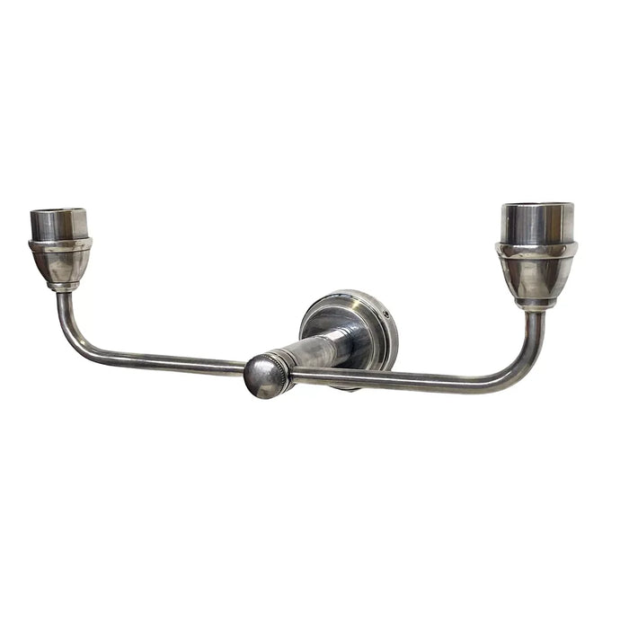 elevenpast Wall Light Antique Silver Double Wall Light for Bedroom and Hallway – 2 Light Wall Fitting Antique Brass | Silver MP52372AS