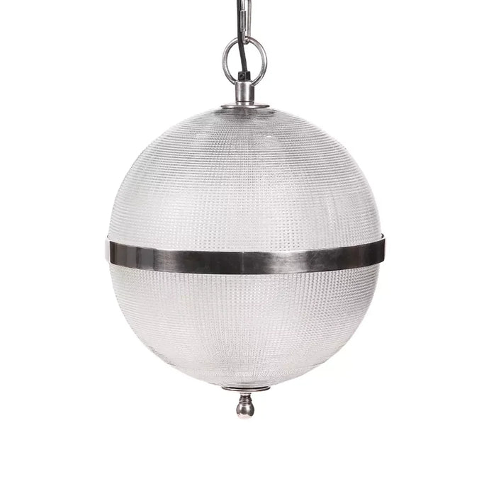 elevenpast pendant light Antique Silver Ribbed Sphere Glass Globe Pendant Light Antique Brass | Silver MP52392AS