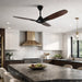 elevenpast Ceiling Fan Senorita 3 Blade Ceiling Fan - Black with Mahoganny Wood MSENB3120MAHREG1F1S 6009210047533