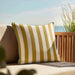 elevenpast Scatter Cushions Mustard and Cream Stripe Velvet Cushion MustardCreamStripedCushion