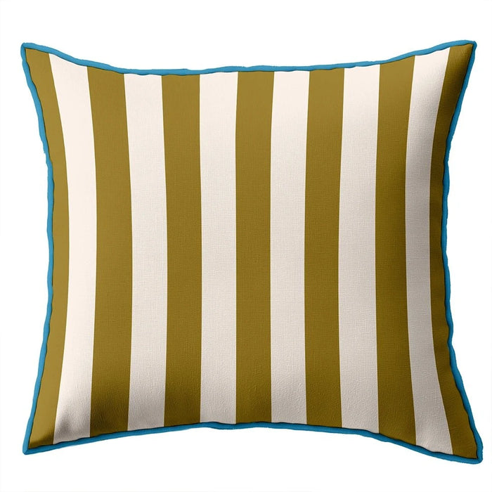 elevenpast Scatter Cushions Mustard and Cream Stripe Velvet Cushion MustardCreamStripedCushion