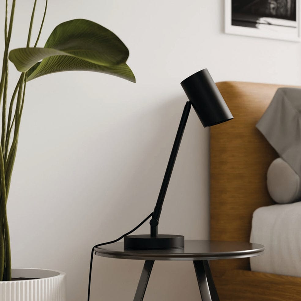 Polaris Metal Table Lamp in Matt Black elevenpast