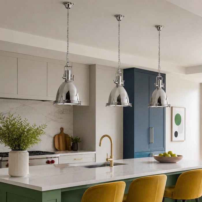 Small Nautical Chrome Pendant Light