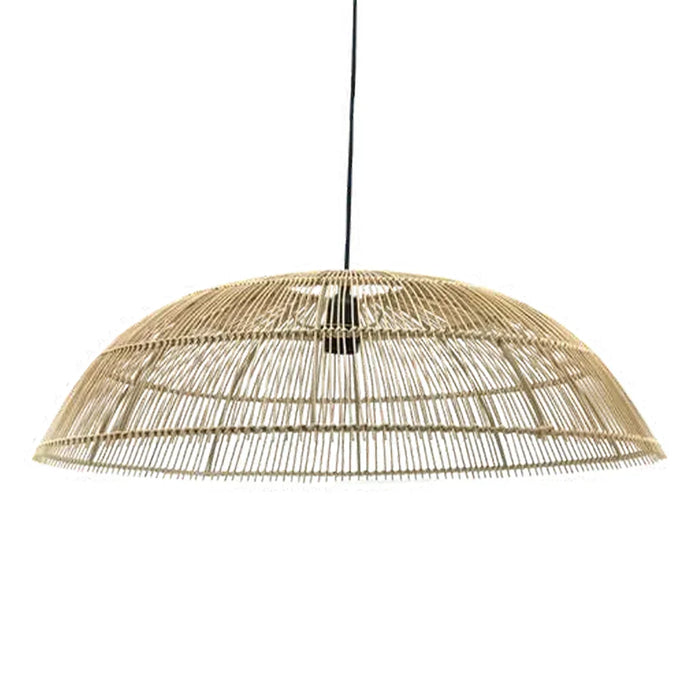 elevenpast pendant light Natural Amani Wide Rattan Pendant Light – Black | Natural NB10275