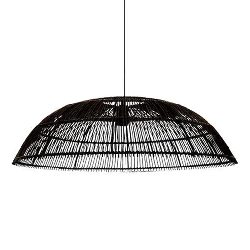 elevenpast pendant light Black Amani Wide Rattan Pendant Light – Black | Natural NB10275B