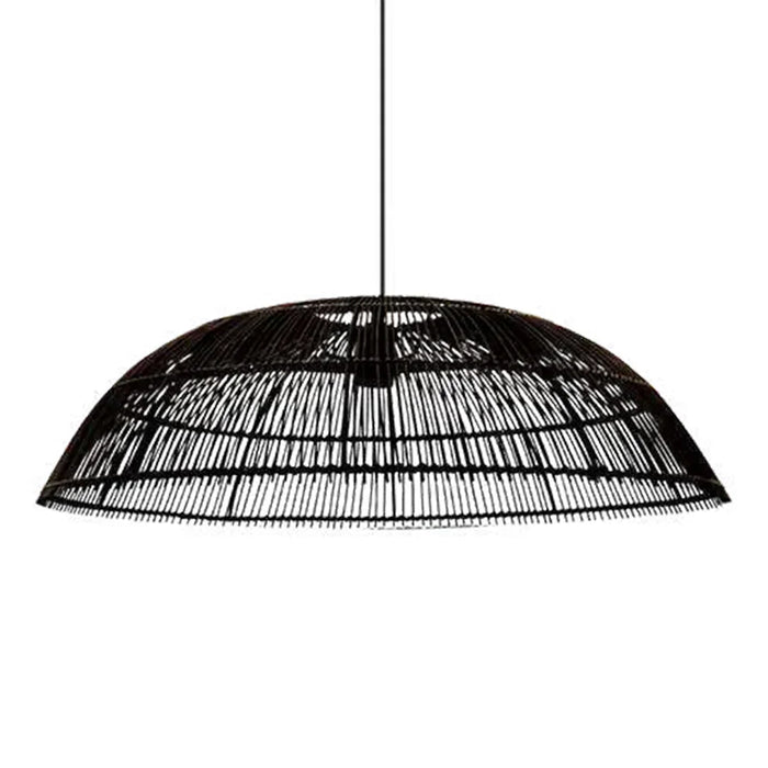elevenpast pendant light Black Amani Wide Rattan Pendant Light – Black | Natural NB10275B