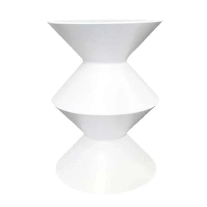 elevenpast Side Table White Trapeze Side Table - Black | White NB6194 Smooth White