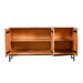 elevenpast wooden sideboard Acacia Wood 3-Door Sideboard with Black Iron Frame NE059