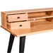 elevenpast desk Acacia Wood Study Desk with Drawers and Black Steel Legs NE517