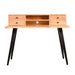 elevenpast desk Acacia Wood Study Desk with Drawers and Black Steel Legs NE517