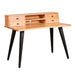elevenpast desk Acacia Wood Study Desk with Drawers and Black Steel Legs NE517