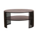 elevenpast Coffee Table Black Acacia Round Coffee Table with Steel Slat Frame NE752