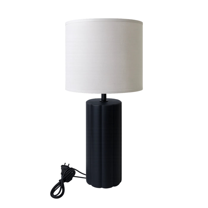 Nero Black Scallop Ceramic Lamps - Set of 2