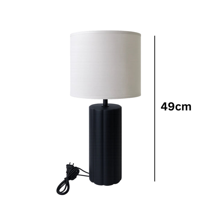 Nero Black Scallop Ceramic Lamps - Set of 2