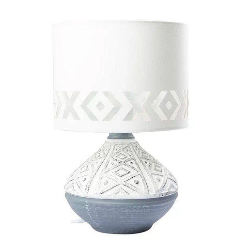 elevenpast Table Lamp Grey and White Bali Ceramic Table Lamp – Available in Grey | Black Next T650BL 6009551806721