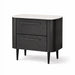elevenpast Bedside Pedestal Black Noir Curved Bedside Table - Black | Dark Brown NoirCurvedBedsideTableBlack