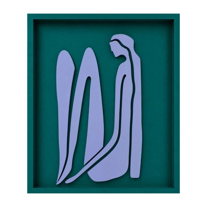 Norah Wooden Wall Art - Forest Green and Lilac