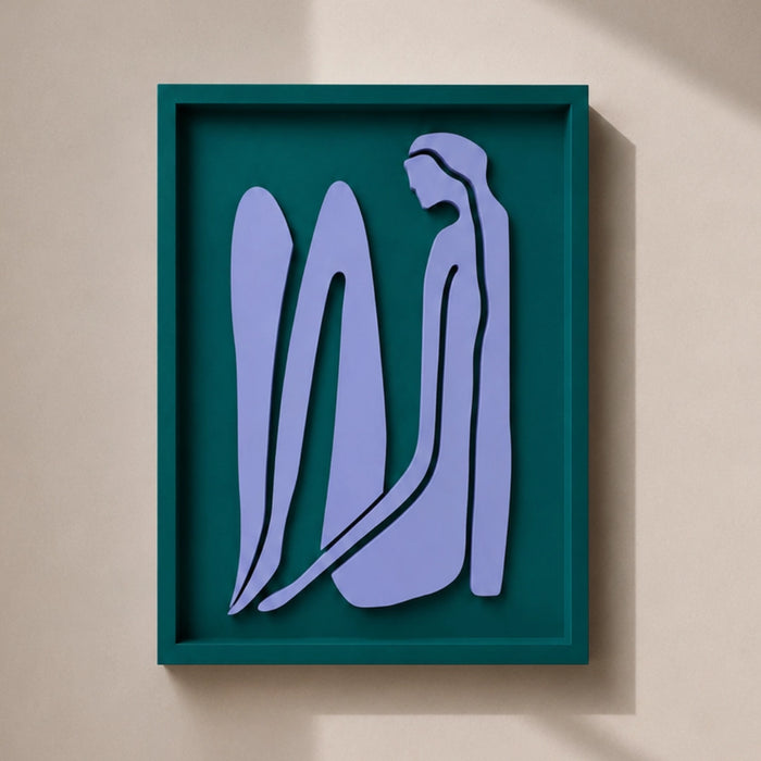 Norah Wooden Wall Art - Forest Green and Lilac
