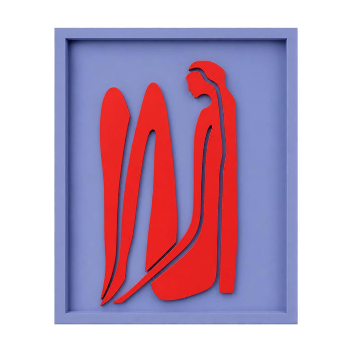 Norah Wooden Wall Art - Lilac and Red Flame
