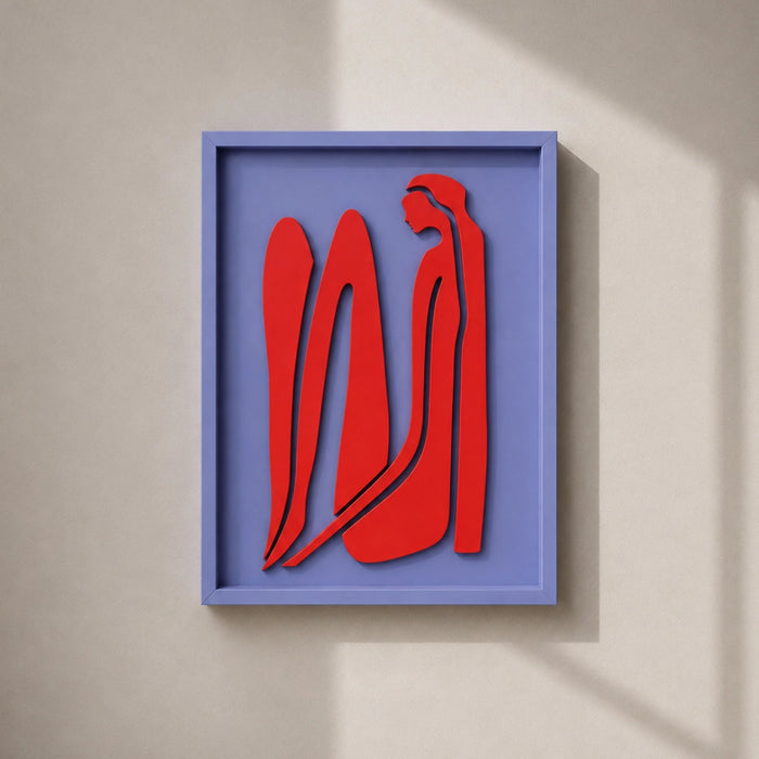 Norah Wooden Wall Art - Lilac and Red Flame