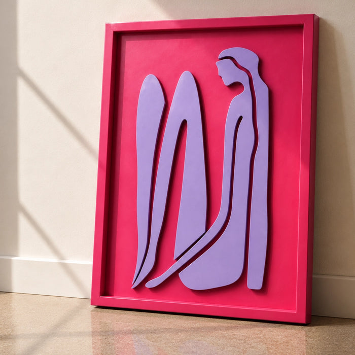 Norah Wooden Wall Art - Pink and Lilac