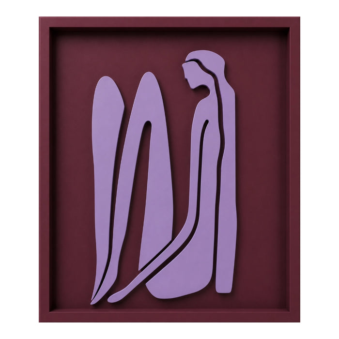 Norah Wooden Wall Art - Burgundy and Lilac