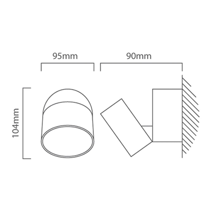 elevenpast Wall Light Trumpet LED Wall Light Cool White 11W - Graphite O476 6939412027500