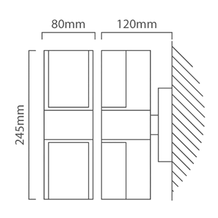 elevenpast LED wall light Cyra Outdoor Up & Down LED Wall Light O601 6939412049007