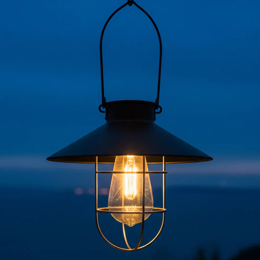 elevenpast solar lantern light Barnyard Solar Black Hanging Lantern O616BS 6007328397472