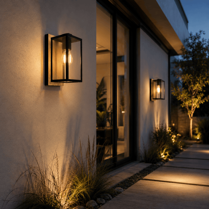 elevenpast Wall Light Budrone Metal and Glass Outdoor Wall Light Black O643 9008606231591