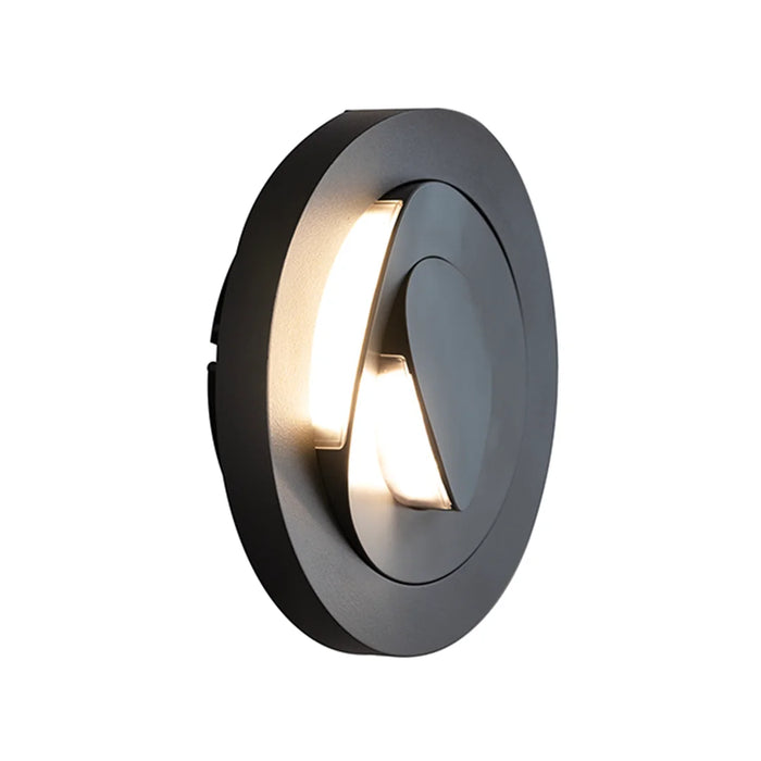 elevenpast Wall Light Modern Dark Grey Round LED Outdoor Wall Light – Warm White O652 6939412016436