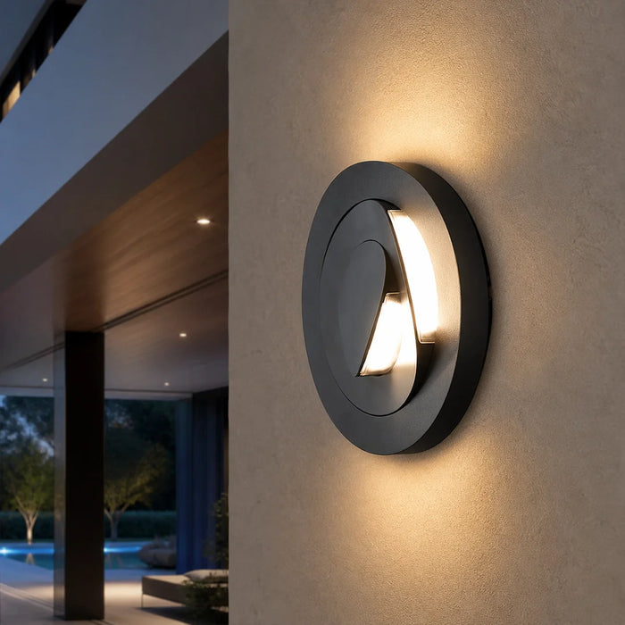 elevenpast Wall Light Modern Dark Grey Round LED Outdoor Wall Light – Warm White O652 6939412016436