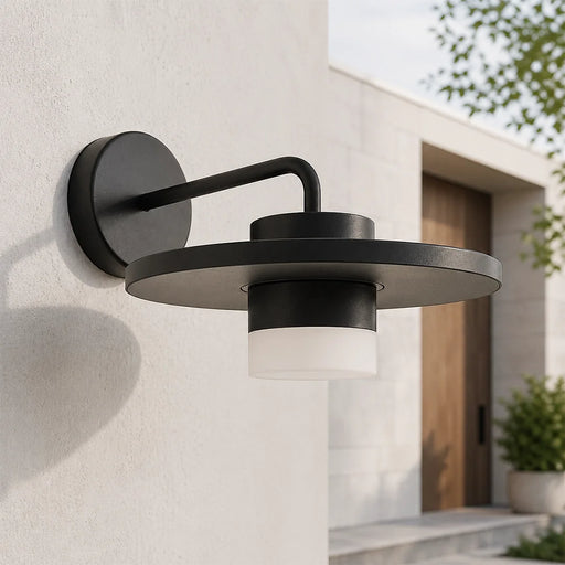 elevenpast Wall Light Matt Black LED Disc Outdoor Wall Light - 7W IP54 O653 6939412016344