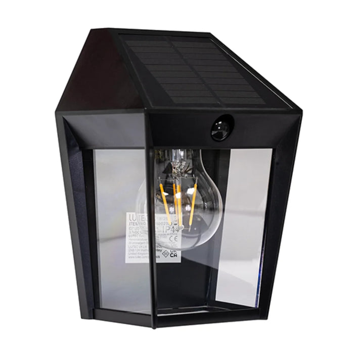 elevenpast Wall Light Avony Solar Lantern Wall Light with PIR Sensor – Matt Black O655 6939412016511