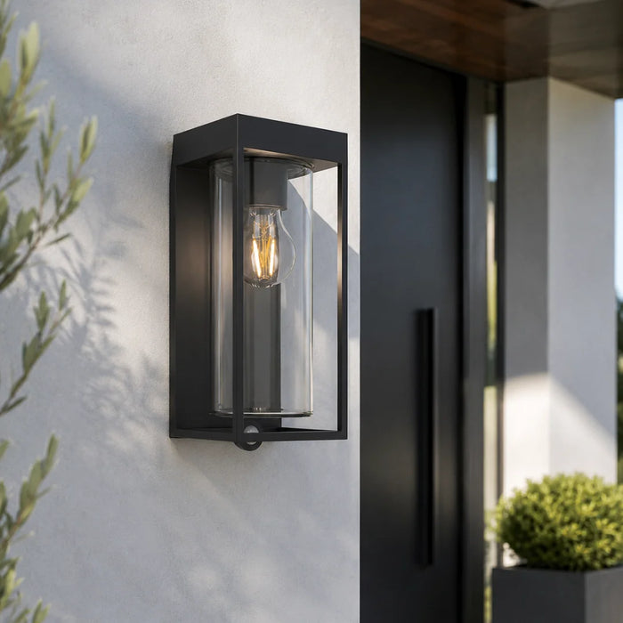 elevenpast Wall Light Flair Solar PIR Outdoor Wall Light – Matt Black O657 6939412013886