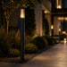 elevenpast Garden Bollard Salle Metal Ribbed Outdoor Bollard Light – Black O661 9008606298099