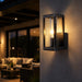 Metal Square Outdoor Wall Lantern – Black with Clear Glass 