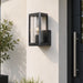 Metal Square Outdoor Wall Lantern – Black with Clear Glass 