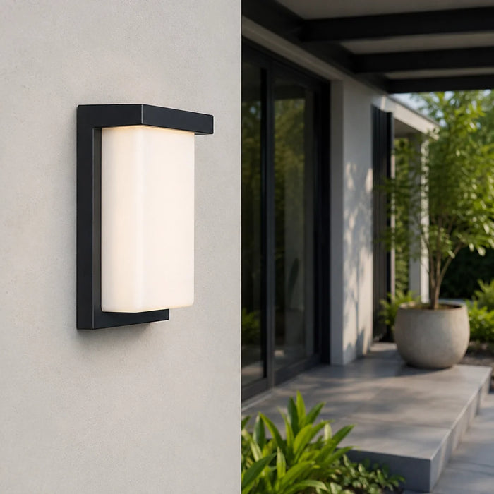 elevenpast Wall Light Lone Black LED Outdoor Wall Light – 12W Warm White IP65 O671 6009551811763