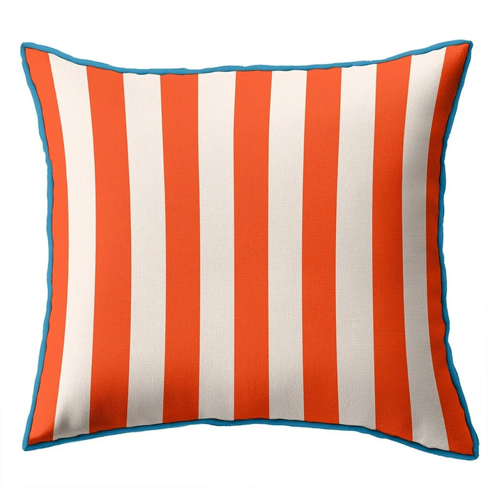 elevenpast Scatter Cushions Orange and Cream Stripe Velvet Cushion OrangeCreamStripeCushion