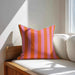 Cara Saven Scatter Cushions Orange and Pink Stripe Velvet Cushion OrangePinkStripedCushion