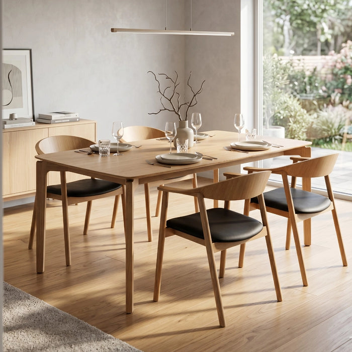 Oslo 1600 x 900 Wood Dining Table - Oak | Black
