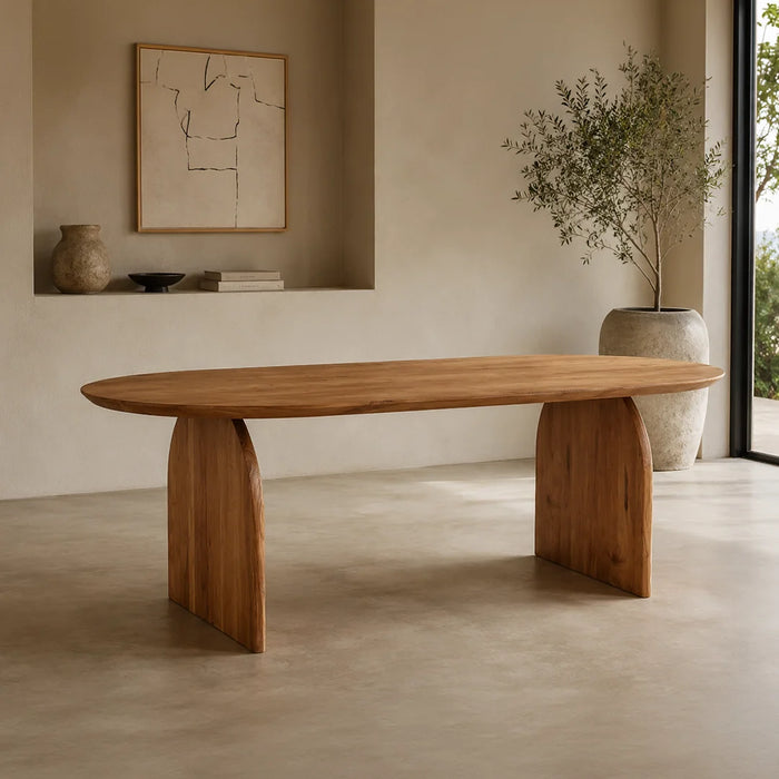 Bedum Wooden Acacia Oval Dining Table
