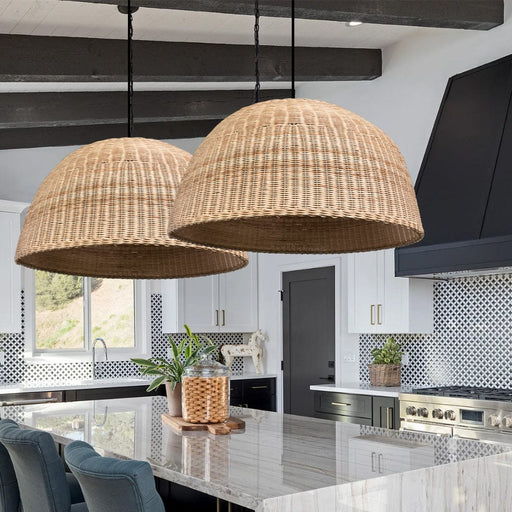 elevenpast Pendant Lights Boma Wicker Dome Pendant Light Natural P002