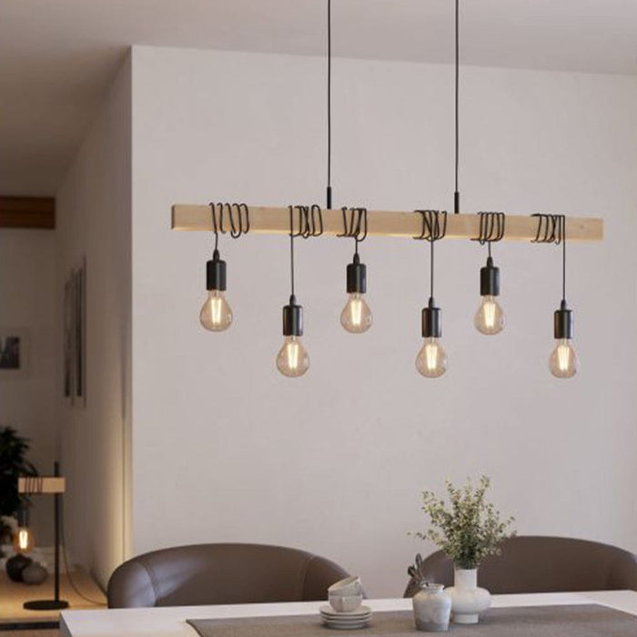 elevenpast Townshed Pendant Light Wood P1016 9002759954994