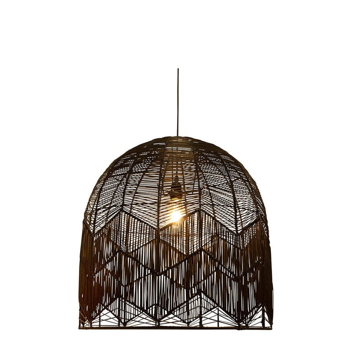 elevenpast Small / Black Toulon Pendant Light - Woven Rattan | 3 colours P1276B
