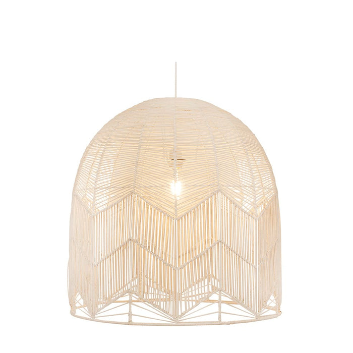elevenpast Medium / White Toulon Pendant Light - Woven Rattan | 3 colours P1277W