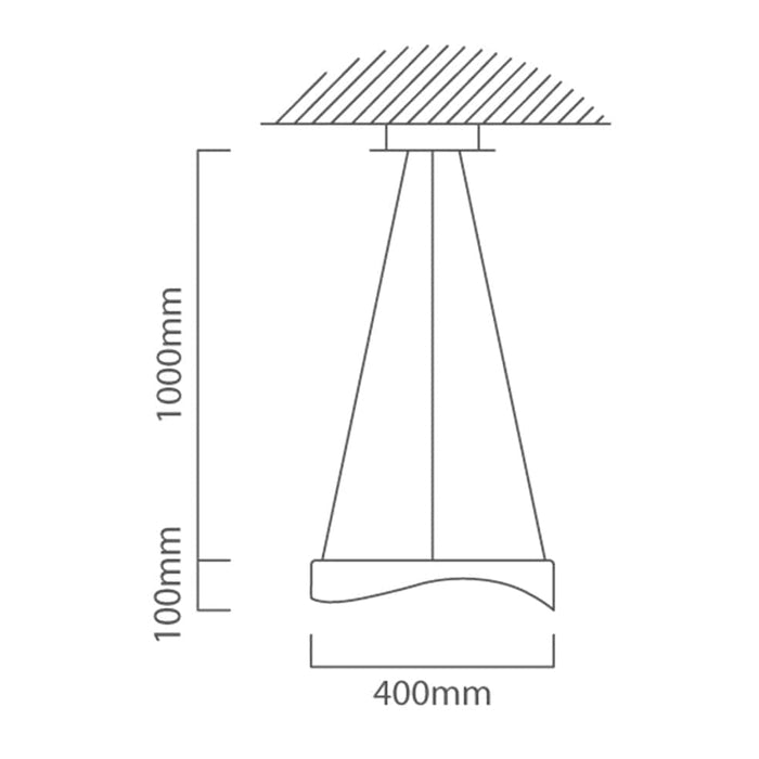 elevenpast LED Pendant Ellipse LED Pendant Wood Print 23w - Warm White P1332 6009551809630